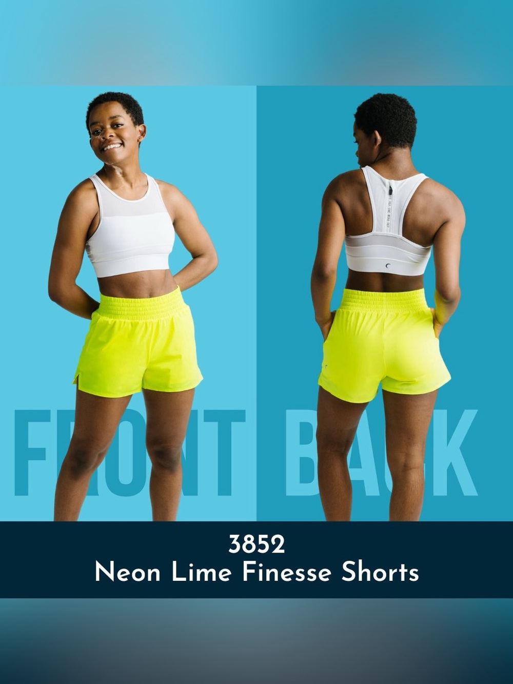 ZYIA Neon Lime Finesse Shorts